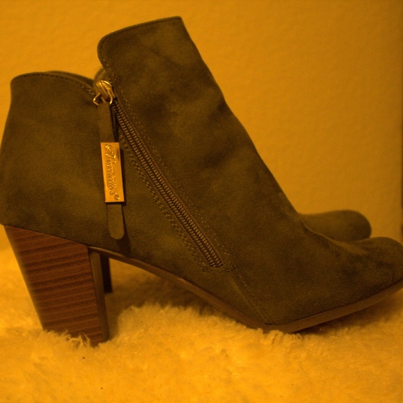 Olive Stacked Heel Bootie - Picture 5 of 8